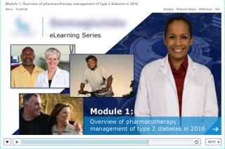 Screenshot of pharmaceutical elearning course