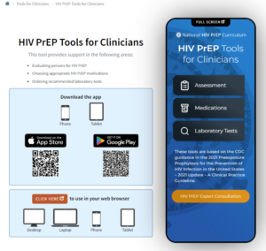 Screenshot of HIV PrEP App